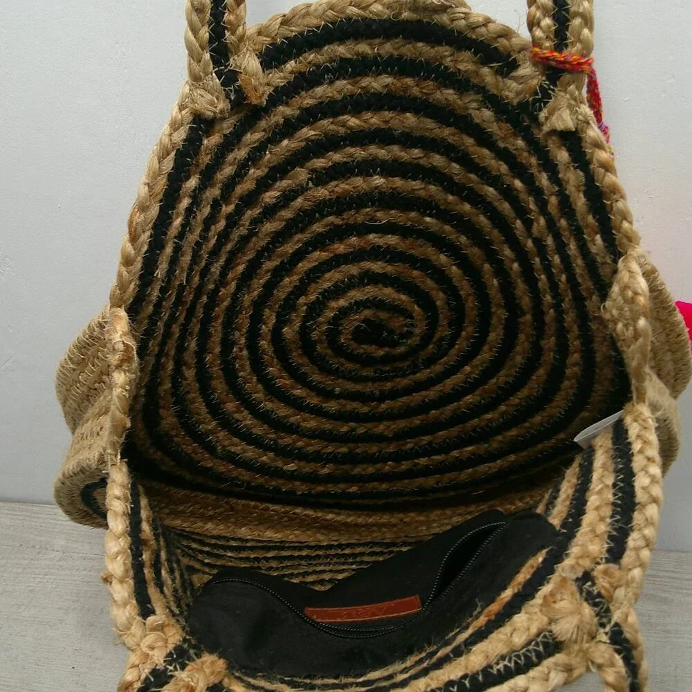 A&B America & Beyond Handcrafted Woven Rope Summer Boho Bohemian Jute Bag| Purse